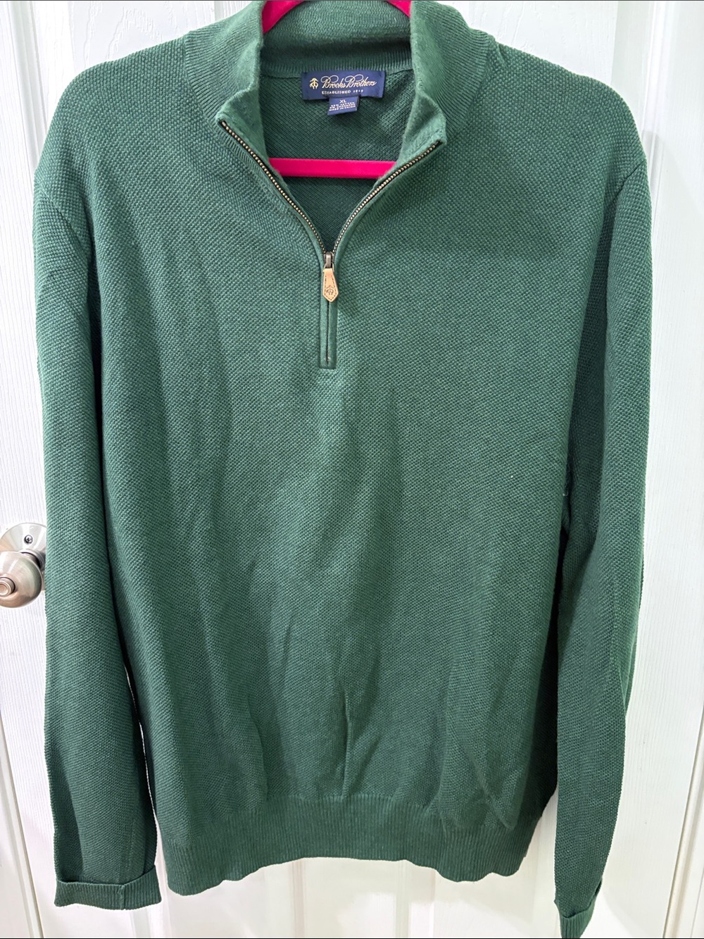 Brooks Brothers Green Zip-Up Men's Sweater